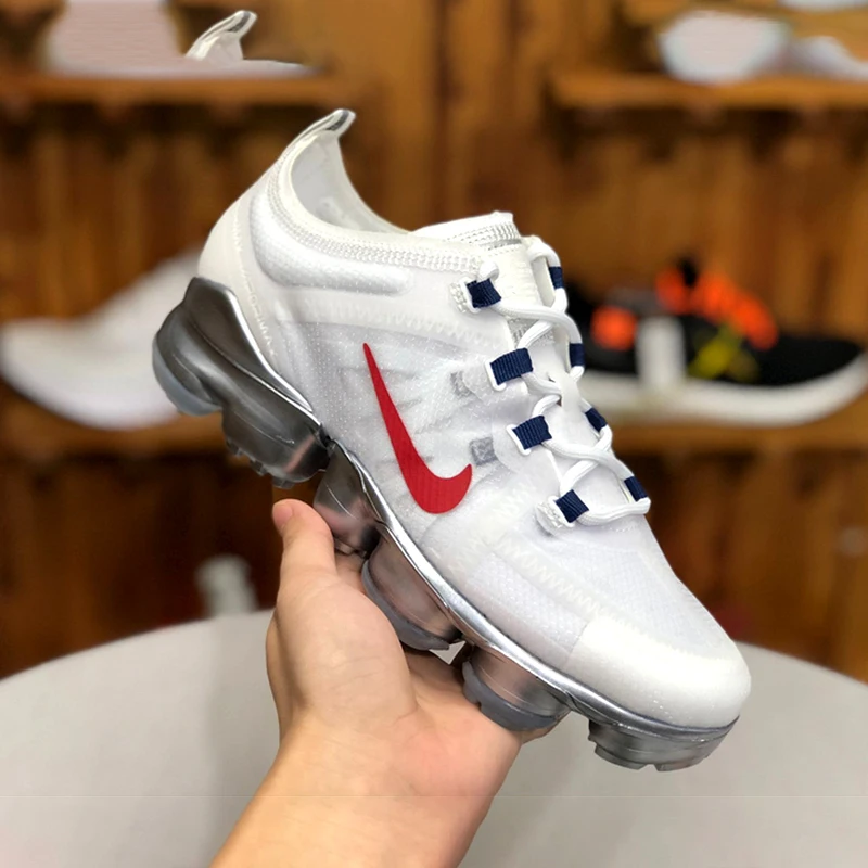 Оригинальный Новое поступление Nike Оригинальные кроссовки AIR VAPORMAX 2019 для мужчин дышащие кроссовки тройной черный Открытый Спортивная обувь