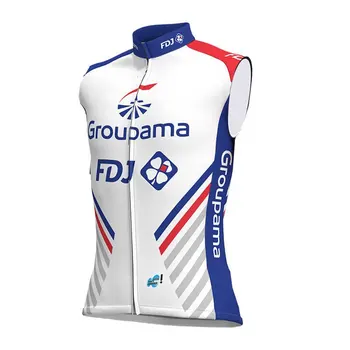 

2020 pro team FDJ windproof cycling vest 3 pockets breathable summer sleeveless MTB Ropa Ciclismo windstopper maillot gilet