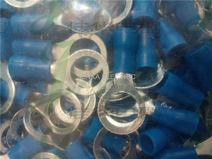 

100pcs RV2-12 AWG16-14 Circular pre-insulating terminal 1/2 Round shape Cold pressed crimp ring terminals