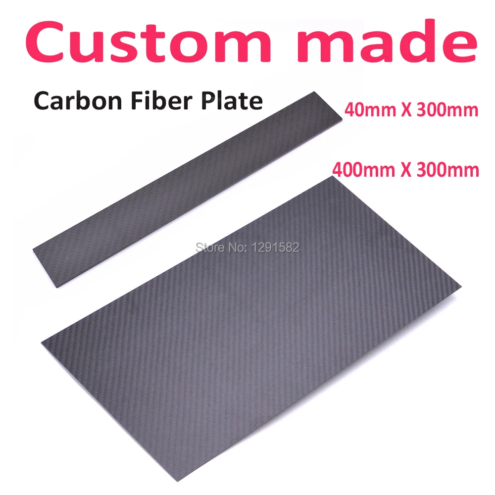 

Carbon Fiber Plate sheet Matt / Glossy Custom made with Shaping / Cutting service 40mm x 300mm / 400mm x 300mm x 3mm
