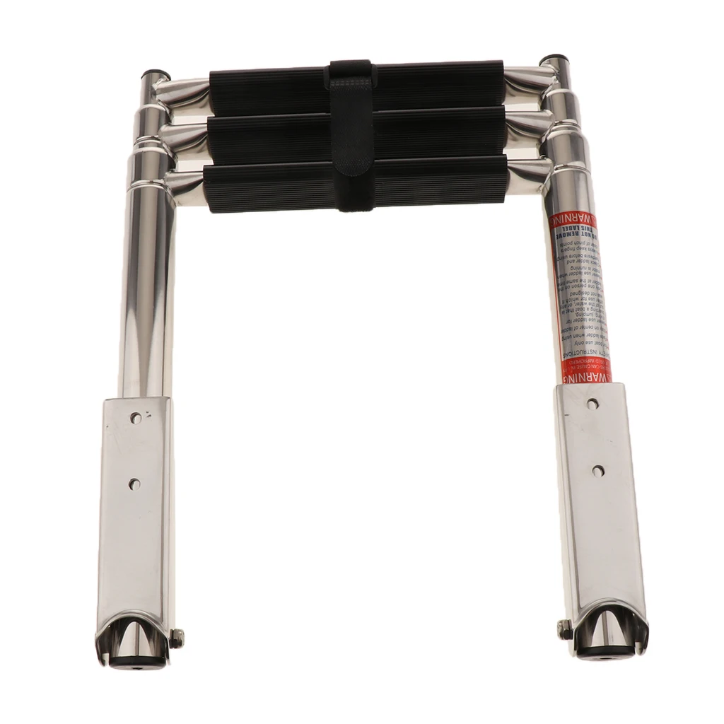 3-Step Stainless Steel Under Platform Slide Mount Boat Boarding Telescoping Ladder Compact and efficient - Telescopic Design