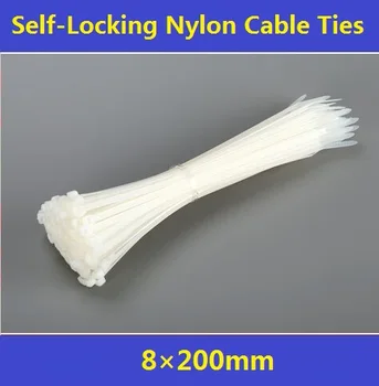 

250Pcs/Pack 8*200mm Self-Locking Nylon Cable Ties Plastic Wire Zip Ties Free Shipping