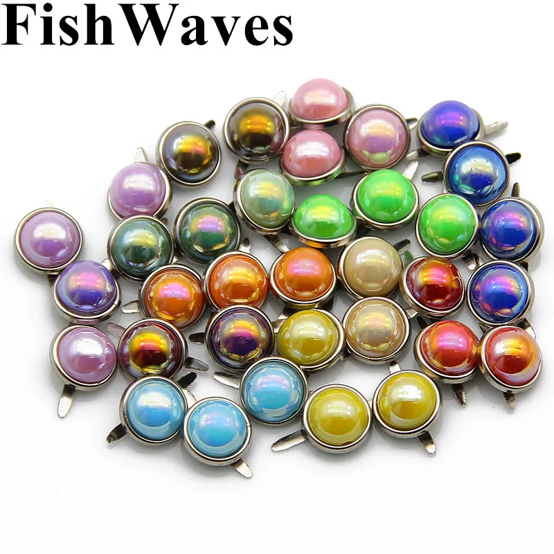 

20pc Mixed Color Iron Alloy Brads Colorful Pearl Scrapbooking Embellishment Photo Album Decorations DIY Craft Supply 14mm x 12mm