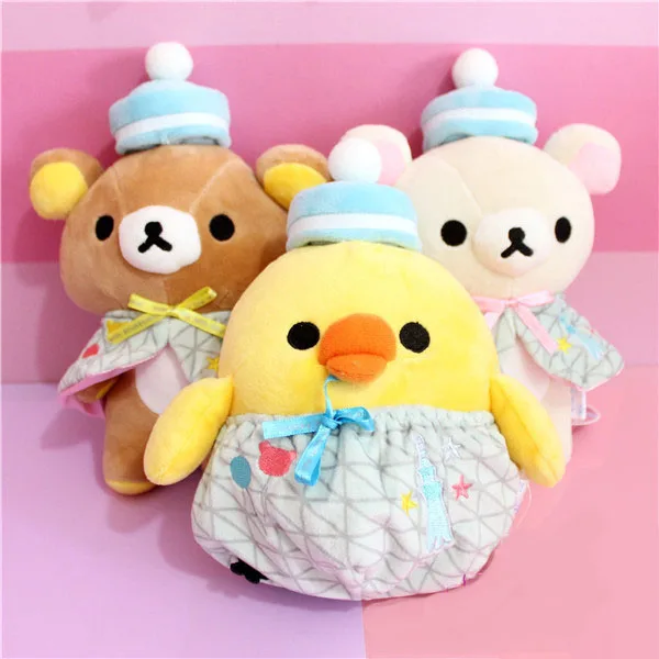 Оригинальный милый мультфильм милый медведь Rilakkuma маленький цыпленок плюшевые куклы мягкие хлопковые мягкие Животные подвесной