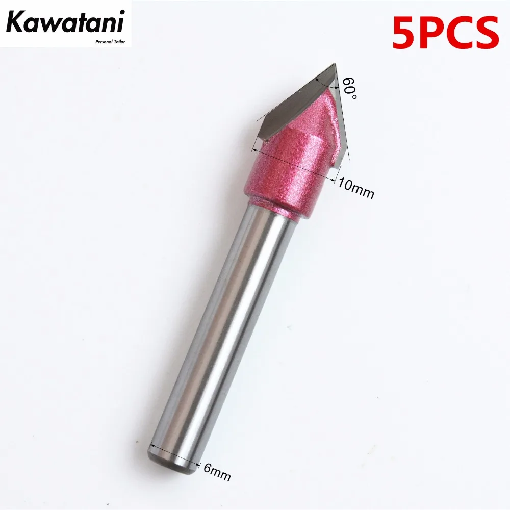 

6mm*60degree*10mm-5PCS,CNC Tungsten 3D V bit,CNC machine tool,PVC,MDF,Acrylic,Carbide end mill,woodworking insert router bit
