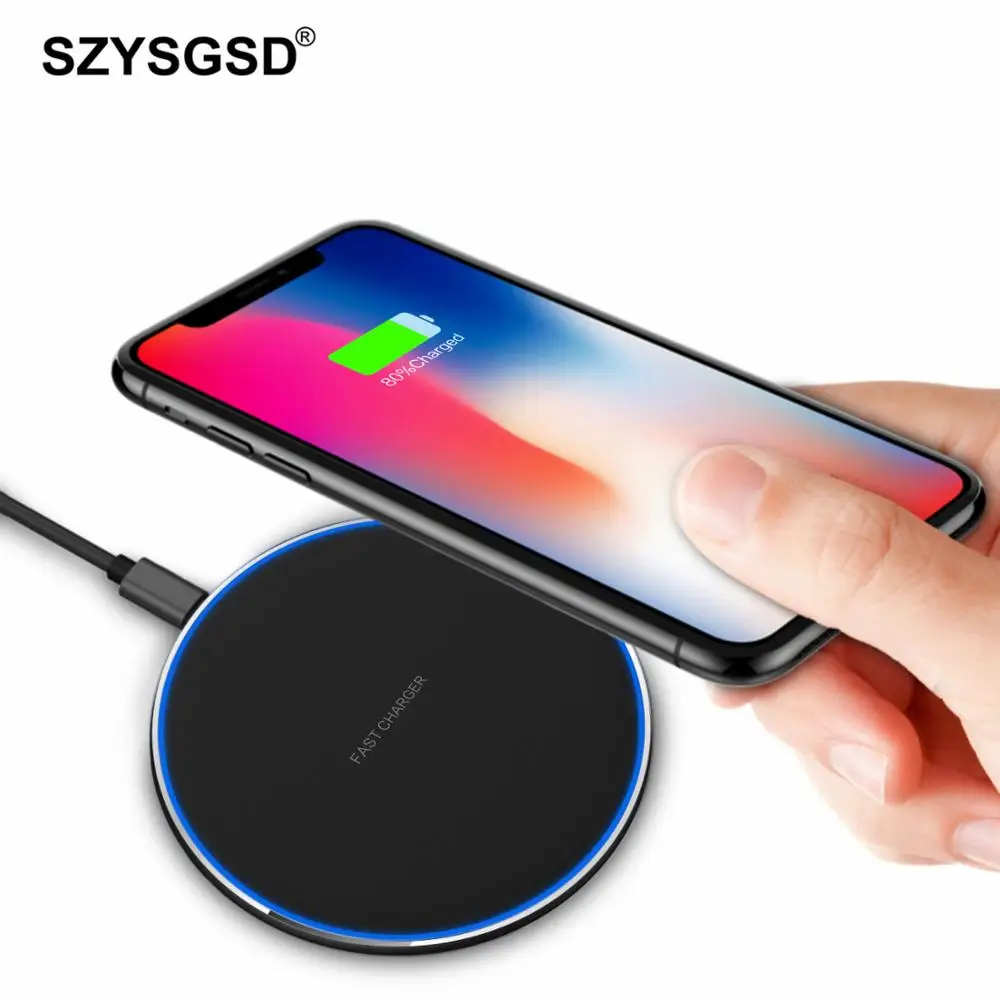 

Wireless Charger Pad For Samsung Galaxy Note 10 S9 S8 Fast Wireless Charging for iPhone X XS Max XR 8 Huawei Mate RS 10W charger