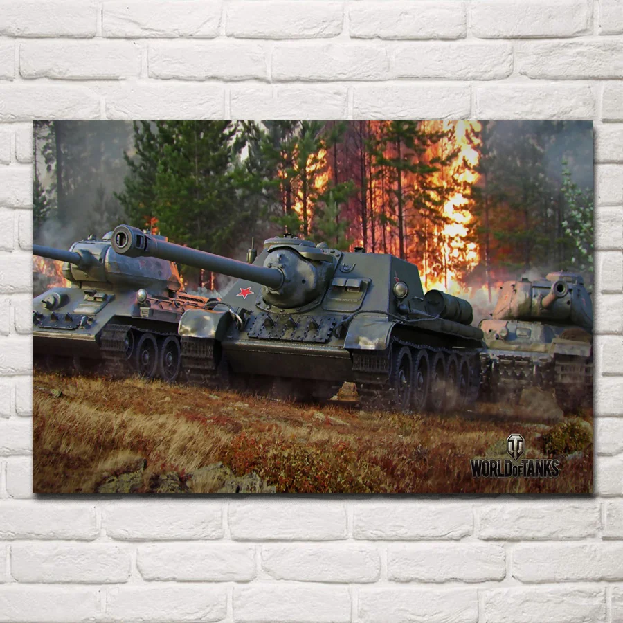 EX306 world of tanks war game fantasy bigworld Tank Room декор для стен интерьера|frame poster|wood posterwall art decor |