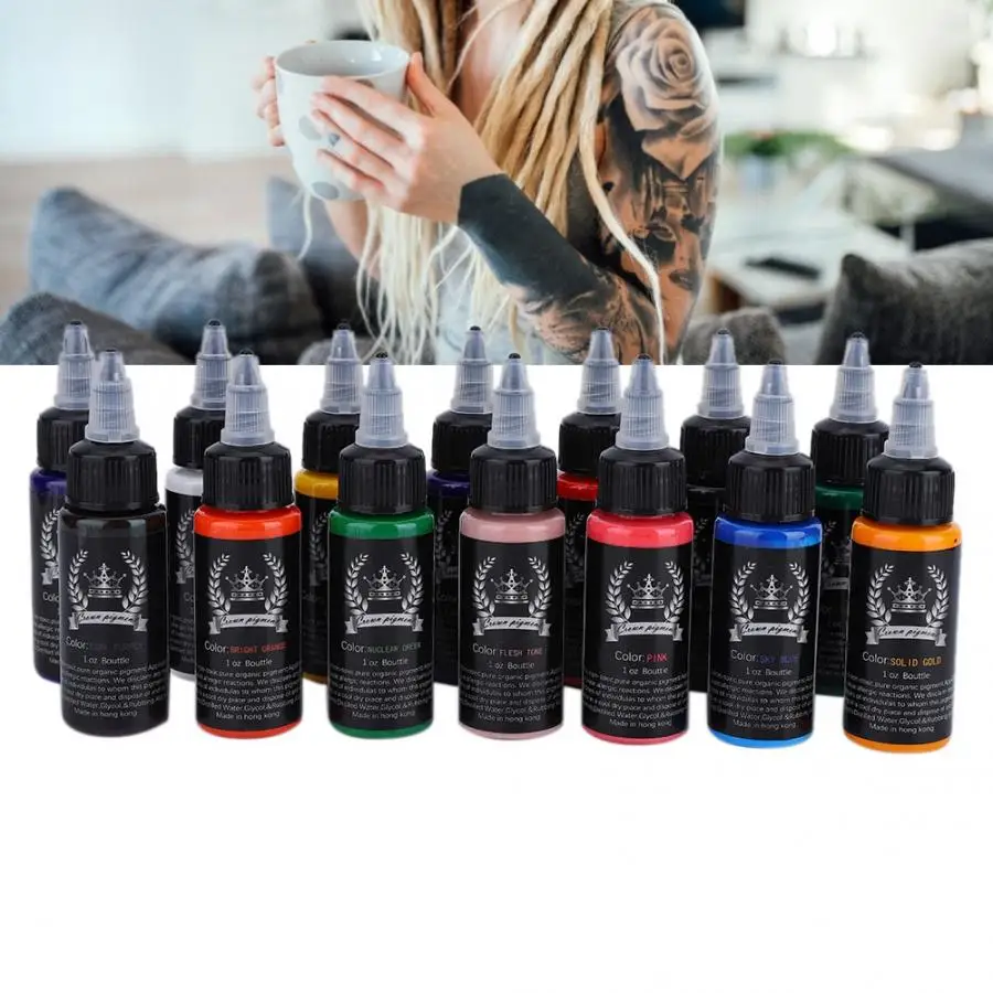 Tattoo Ink 30ml/Bottle 14 Colors Professional Tattoo Makeup Ink Tattoo