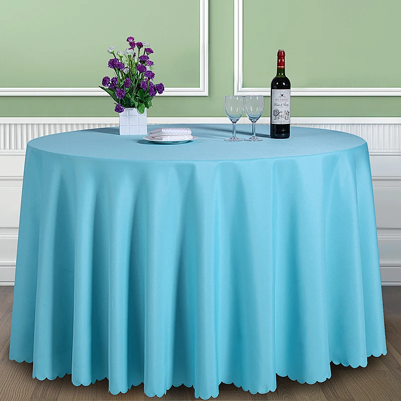 Solid Color 100% Polyester Round Table Cover Fabric Square ...
