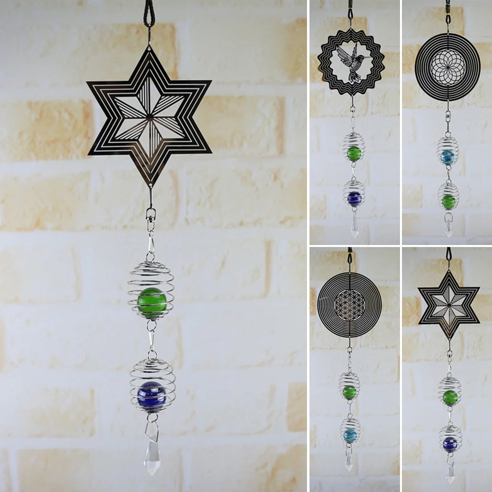 3D Metall Windspiele Spinner Spirale Rotierende Windchime Craft Church Home Deko