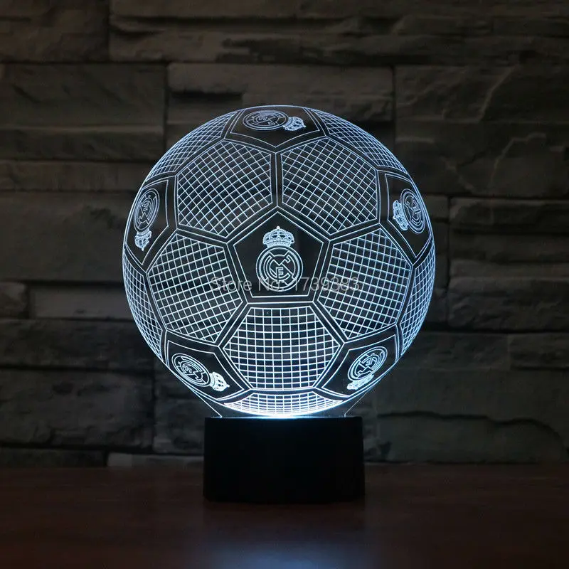 Real Madrid Club Football font b LED b font 3D Night font b Light b font