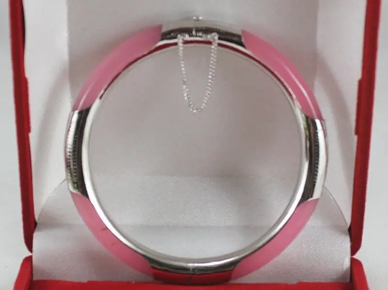 

2799 Beautiful Pink Jade Bangle Bracelet