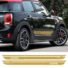 Car Styling Door Side Stripes Skirt Body Car Sticker Graphics Decal for Mini Countryman F60 2017-Present Cooper All4 Accessories