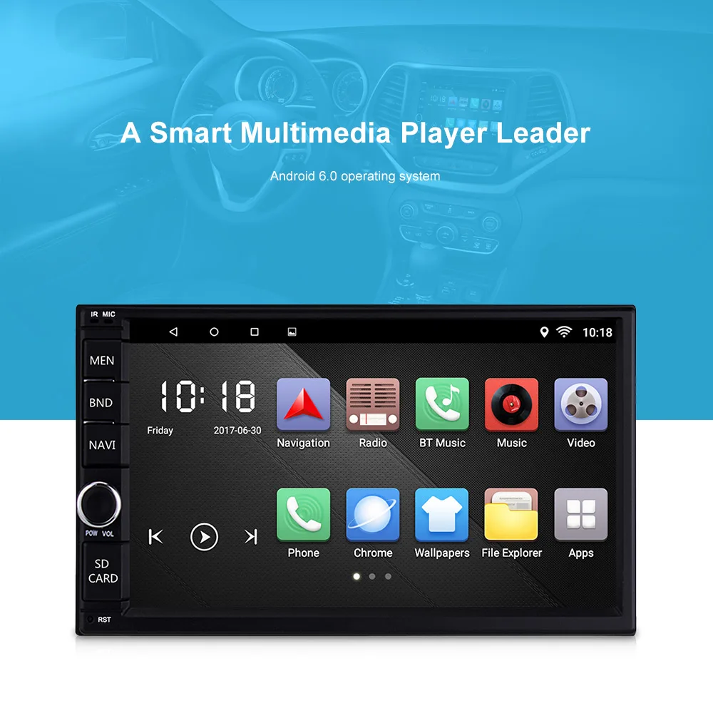 

Universal GPS Navigation WiFi Car Multimedia Player 7'' Touch Screen Mirror Link Bluetooth AM FM Auto Music Radio Steering Wheel