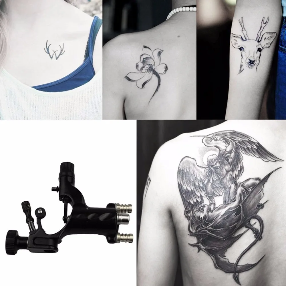 Billig Schwarz Libelle Rotary Tattoo Maschine Professionelle Shader Und Liner Verschiedene Elektrische Tattoo Motor Gun für Körper Kunst