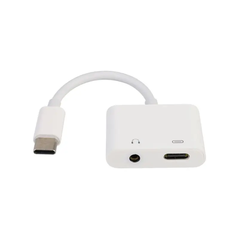 2 in 1 Type C to 3 5mm Adapter Audio Extension Cord Converter Connector for Headphone Smartphones Laptop Computers