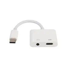2 in 1 Type C to 3 5mm Adapter Audio Extension Cord Converter Connector for Headphone Smartphones Laptop Computers