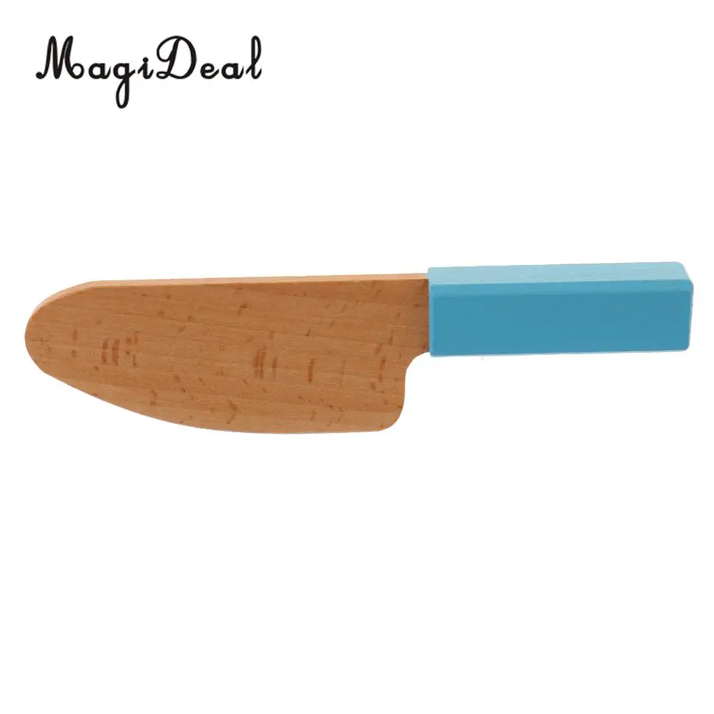1Pc Wooden Mini Miniature Cut CuttingKnife Kitchen Kitchenware Dollhouse Toy for Kids Children Role Pretend Play Gadget 2Colors