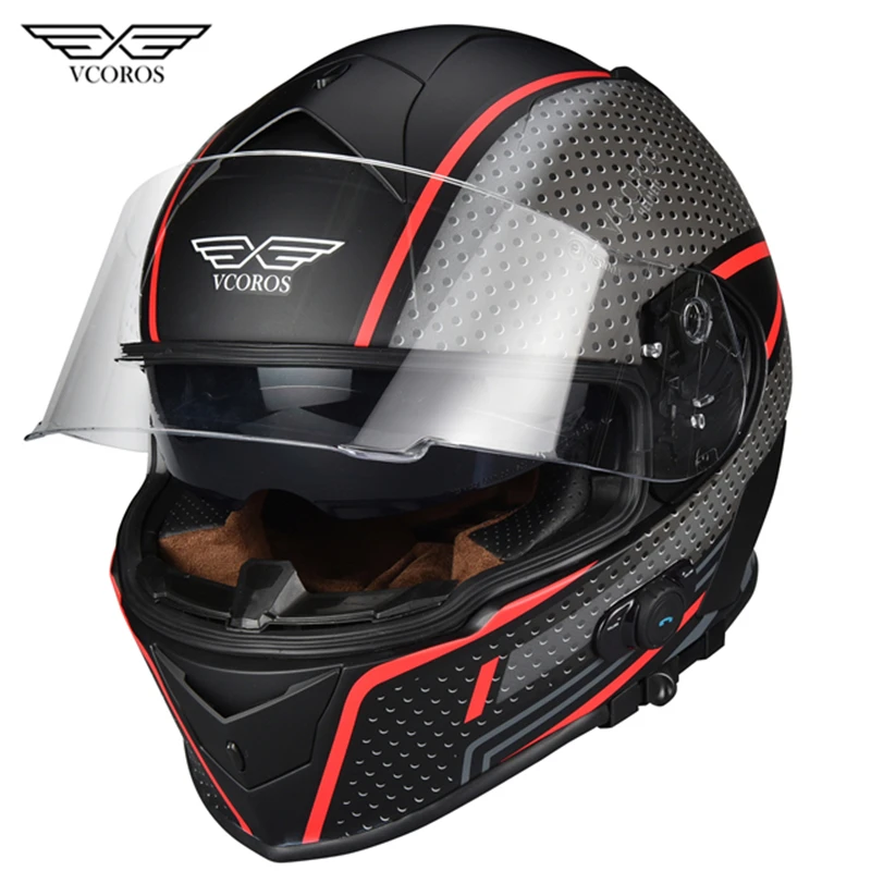Vcoros, BlueTooth, полноразмерный, для мужчин и женщин, мотоциклетный шлем, доступен для изменения объектива, capacete de moto cicleta, мотоциклетный шлем, bluetooth