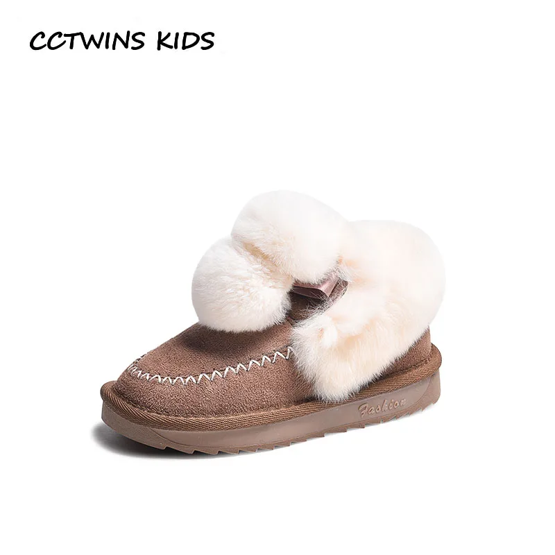 

CCTWINS KIDS 2018 Winter Children Black Ankle Boot Girl Fashion Leather Suede Snow Boot Baby Brand Black Warm Shoe CS1718