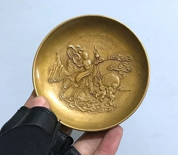 

Bronze objects antique brass plates home decoration Qianlong ancient products.