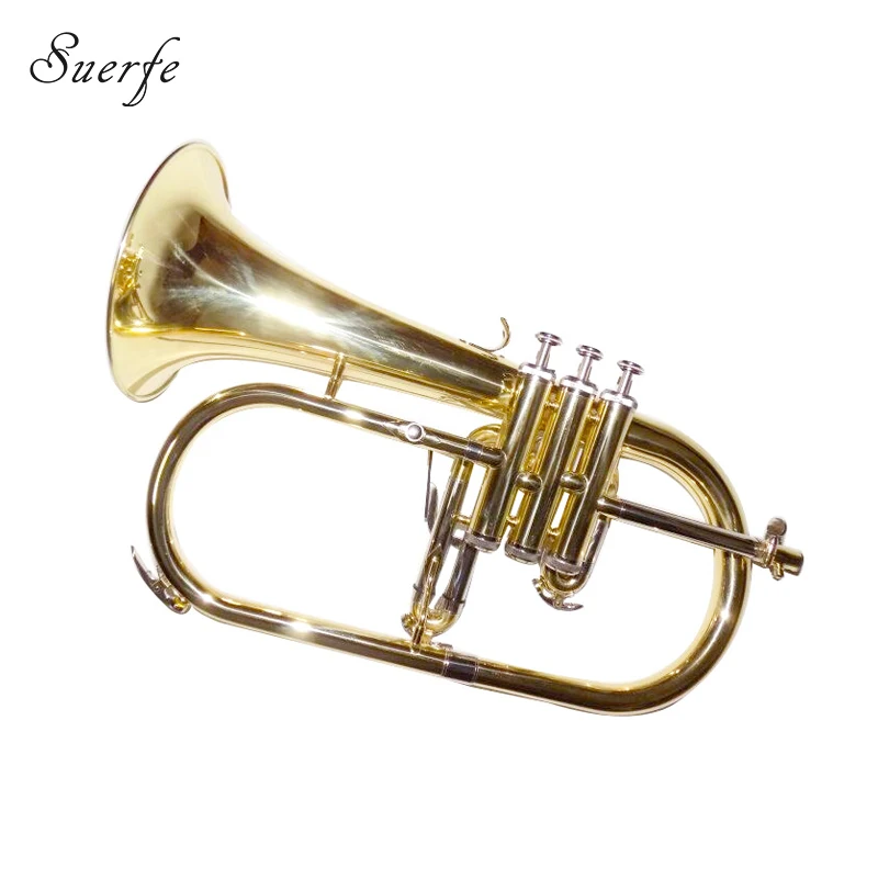 Bb Key Flugelhorn Lacquer Finish Monel Piston with Case and Mouthpiece