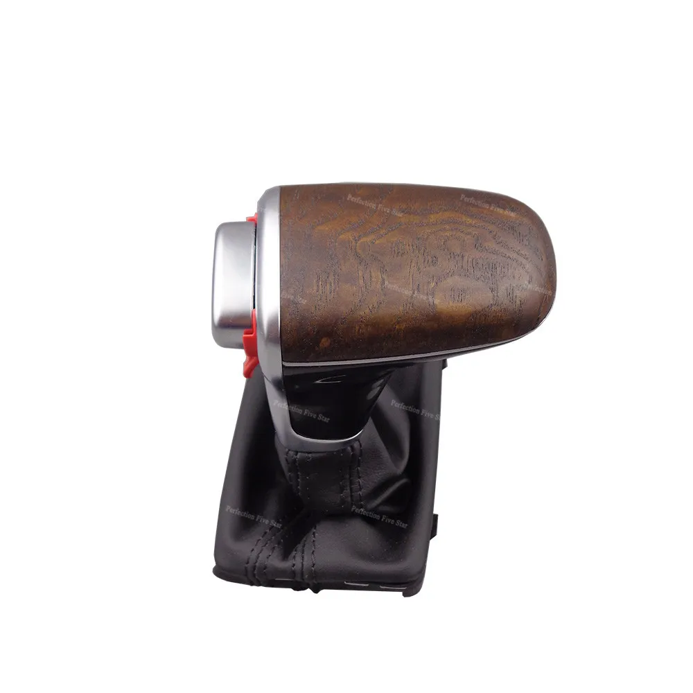 Upgraded Carbon Fiber Wood Lever Gear Shift Knob w/ Gaiter Boot AT LHD Only For Audi A6 C7 A7 2012- 4GD713139 4G1713139