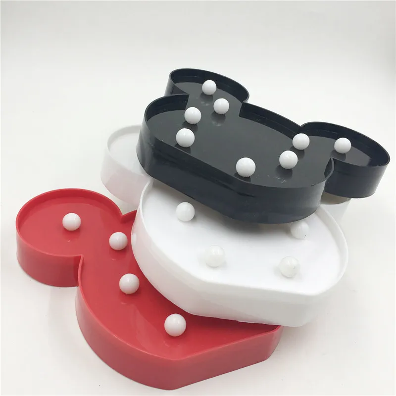  Leedome 3D Romantic Lamp LED Night Light Mickey Style Lamp Marquee Home Christmas AA Battery LED Ni - 32989737277