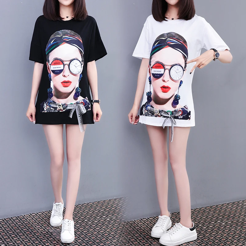 

Oversized Print Long T Shirt Women Summer 2019 Harajuku Loose T-shirts Female Plus Size Tops Tee Shirt Femme Camisetas Mujer
