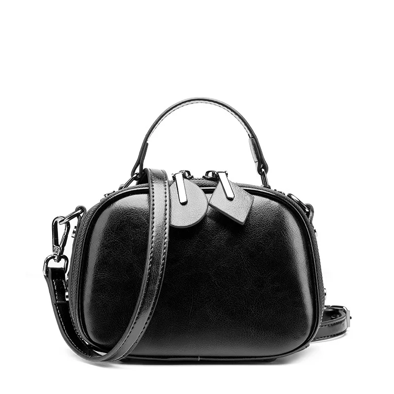 ALNEED сумка для женщин, роскошные сумки через плечо, дизайнерская маленькая сумка через плечо, винтажная сумка-мессенджер, женские круглые сумки с верхней ручкой - Цвет: Black