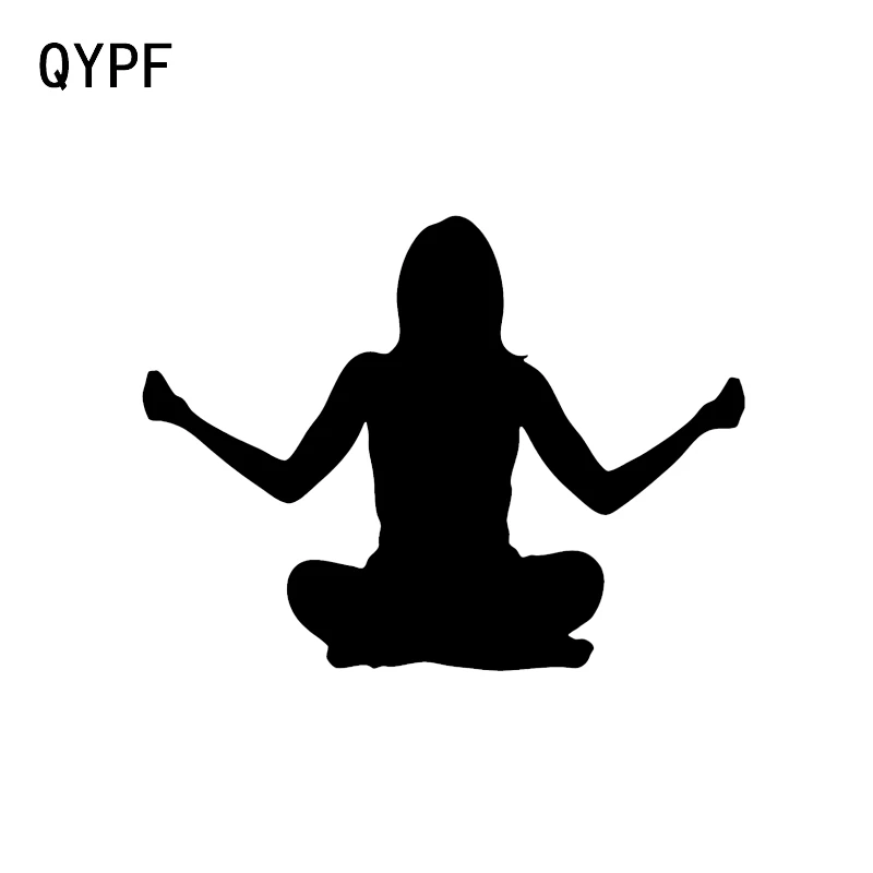 

QYPF 12.1*9.2 Interesting Sport Yoga Zen Meditation Lotus Pose Car Sticker C16-1941