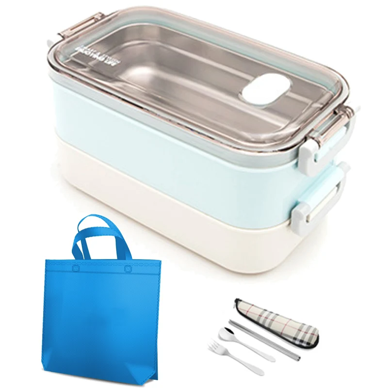 

304 Stainless Steel Lunch Box Thermos Leakproof Japanese Cute Bento Box Microwave Kids School Picnic Food Container Portable Set