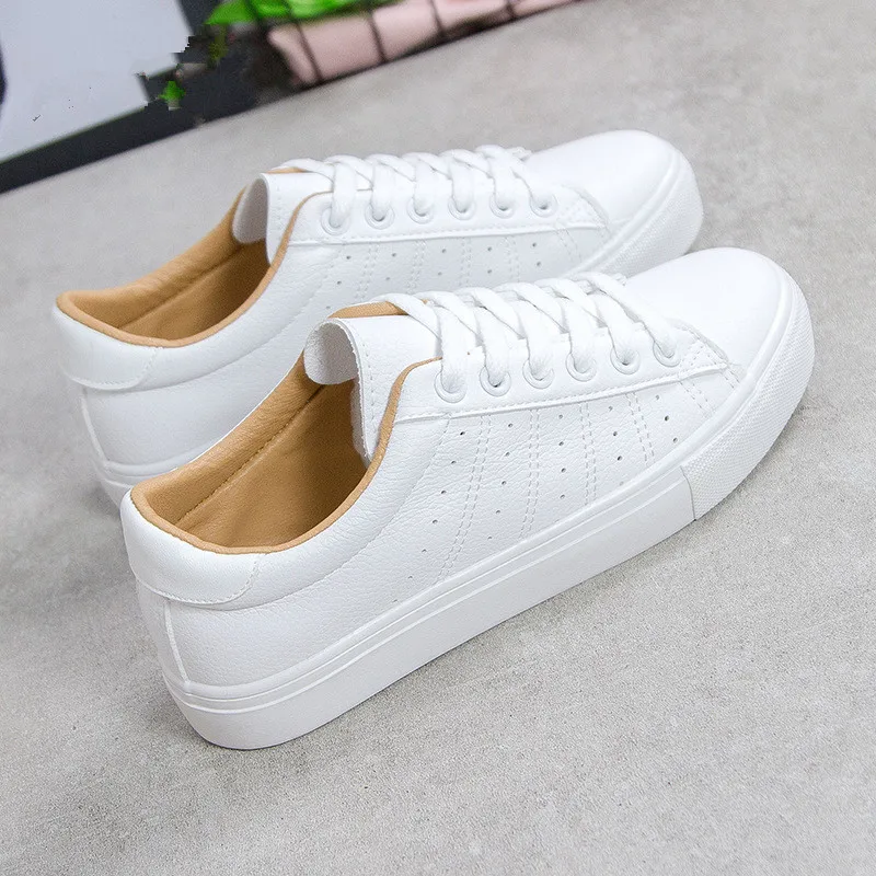 

top 2018 summer new white women shoes air breathable walking jogging shoes British style sport shoes for women zapatillas mujer