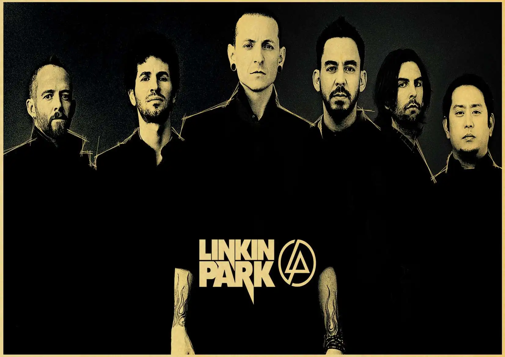 Музыкальная группа LINKIN PARK плакат крафт-бумага Ретро Рок постеры Европейская и американская музыка звезда декоративная живопись для дома - Цвет: H265