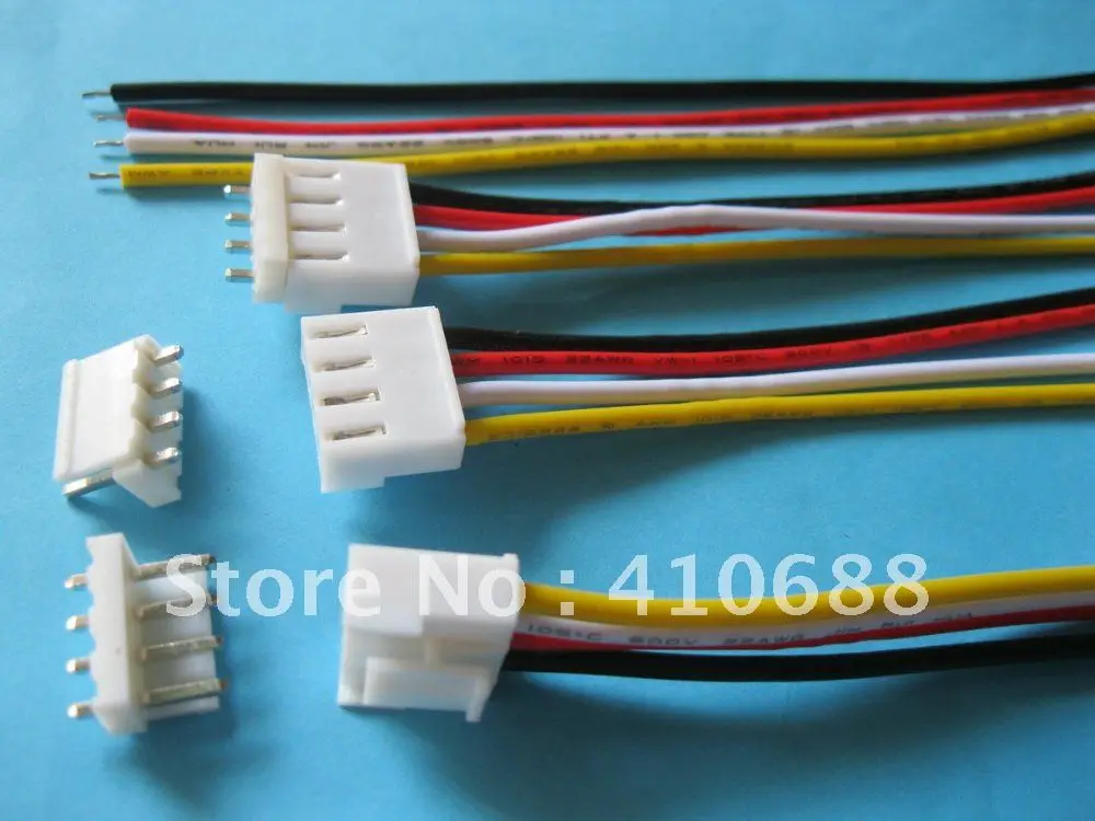 6 шт. VH3.96 3 96 мм 4 контактный Женский 22AWG провод с штекерным соединителем 300 мм|wire