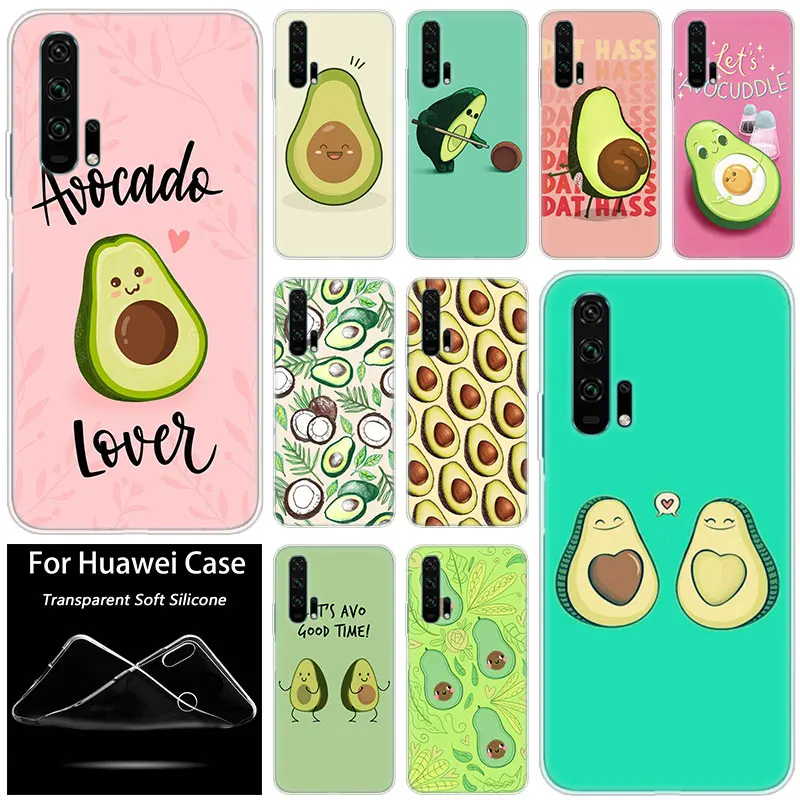 

Hot Cute Cartoon Avocado Food Silicone Case for Huawei Honor 20 8A 7A Pro 10 9 8 Lite View 20 7S 8S 8X 7X 6X 8C 20i 10i Play TPU