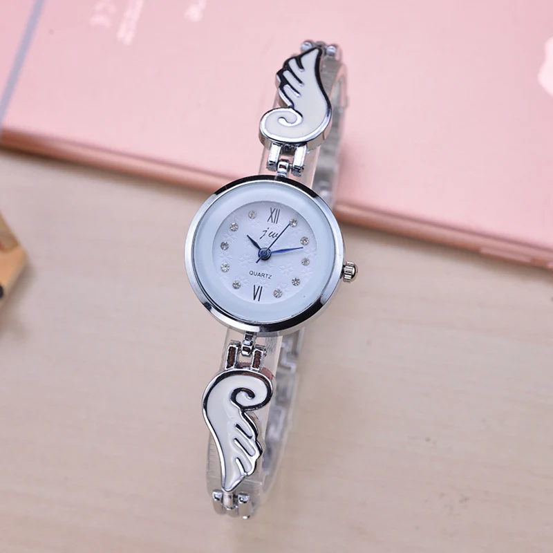

Fashion New diamond women ladies alloy metal roma roman angel wing bracelet watches 2019 female dress quartz wrist gift watches