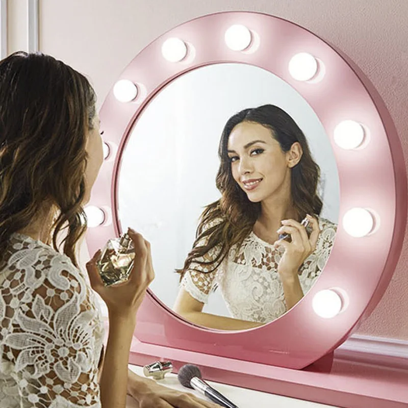 

Beauty Vanity Mirror Lights 3Colors Light 10Bulb Makeup Light Dimmable USB Hollywood Style Dressing Room Table Set Glamour