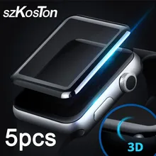 5 шт. полное покрытие из закаленного стекла для Apple Watch 3D 4D изогнутая поверхность пленка 38 мм 42 мм протектор экрана для Apple Watch 1 2 3