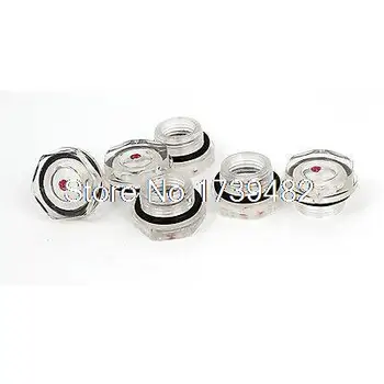 

6 Pcs Clear Plastic Hex Head 20mm Thread Air Compressor Oil Level Sight Glass