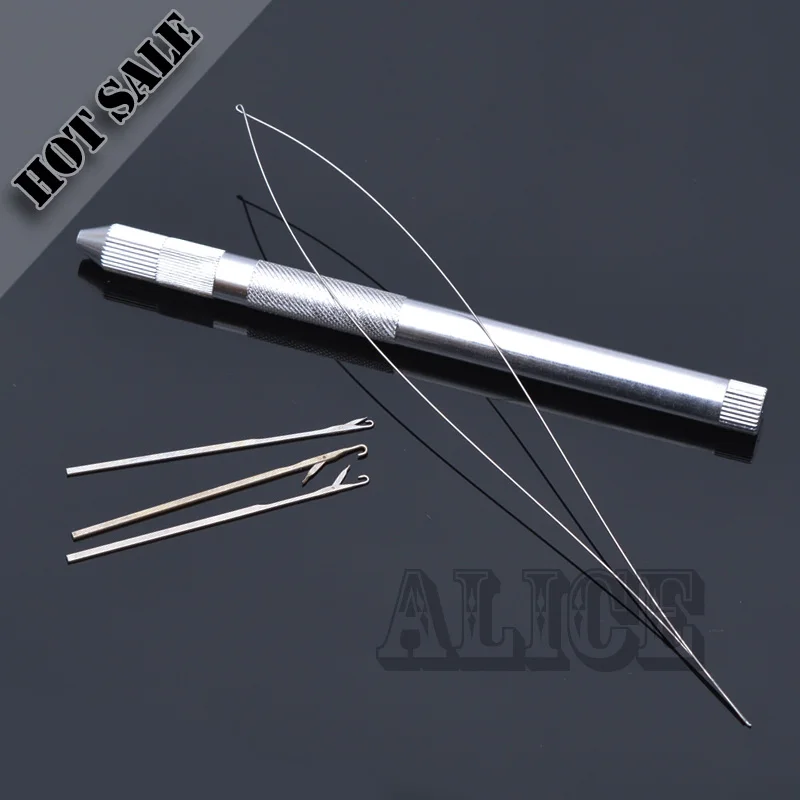 

1pc Ventilating Needle Micro Bead Tool Loop Handle Pull Hook And Wire Beading Needle Hair Extension Loop Tool