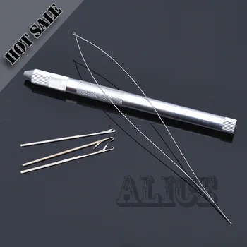 

1pc Ventilating Needle Micro Bead Tool Loop Handle Pull Hook And Wire Beading Needle Hair Extension Loop Tool