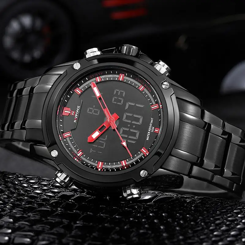 NAVIFORCE спортивные мужские часы полностью стальные водонепроницаемые лучший бренд