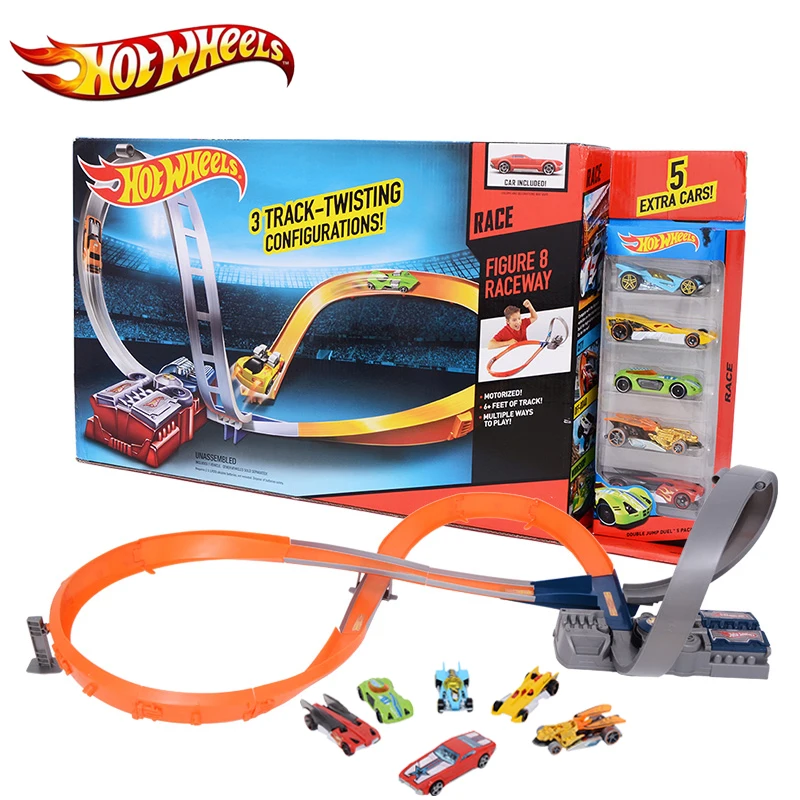 Hot Wheels Sport Car Toy Plastic Track Vehicles Kid Toys Hot Sale Hotwheels Cars Track X2586 Multifunctional Classic Boy Toy Car electronic hot wheels track exclusive figure 8 raceway with 6 cars motorized 3 track layouts educational truck toy for boy x2586