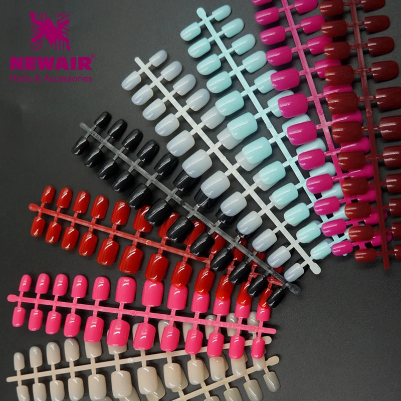 

New Arrival 120pcs Short False Nails Full Cover 9 Color Fake Nails ABS Artificial Tips Nail Art Decorations Women Made up