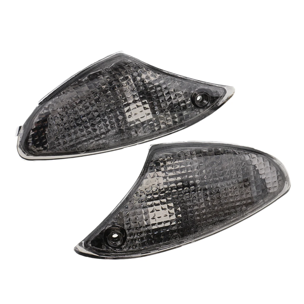 2pcs Front Turn Signal Light Lens Clear Blinker Cover for BMW K1200S K1300S Smoke