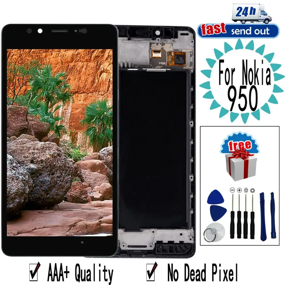 ЖК дисплей 5 2 дюйма AMOLED 950 для Nokia Lumia RM1104 RM1118 сенсорный экран с дигитайзером в
