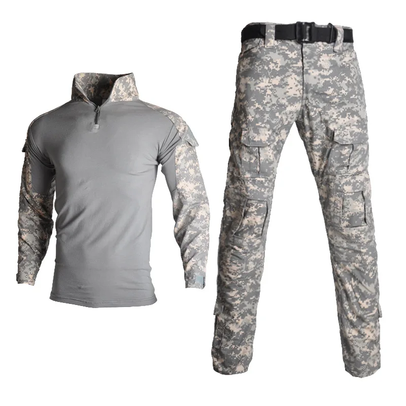 

Army Military Uniform Camouflage Tactical Combat Suit Airsoft War Game Clothing Shirt + Pants Elbow Knee Pads
