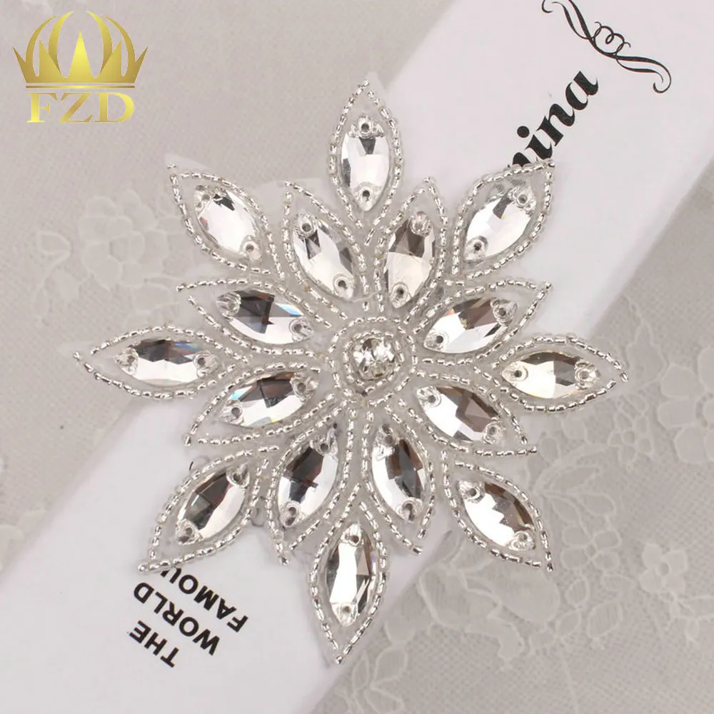(30pieces) Sewing On Hot Fix Sliver Wholesale Iron On Bridal Headbands