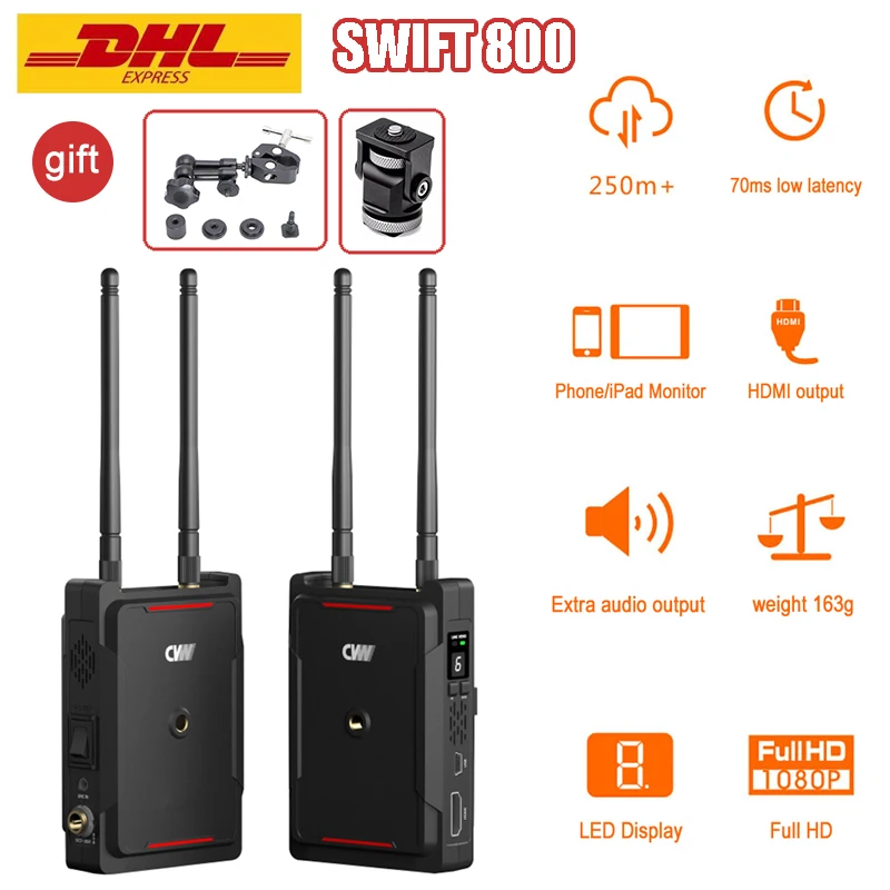 

CVW SWIFT 800 800ft Wireless Video Transmission System Support Smartphone Monitor HDMI HD image Wireless Transmitter Receiver